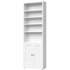 English Elm Metal Industrial Bookcase 5 Tier Open Shelves with Cabinet Door for Home Office T2398P442676