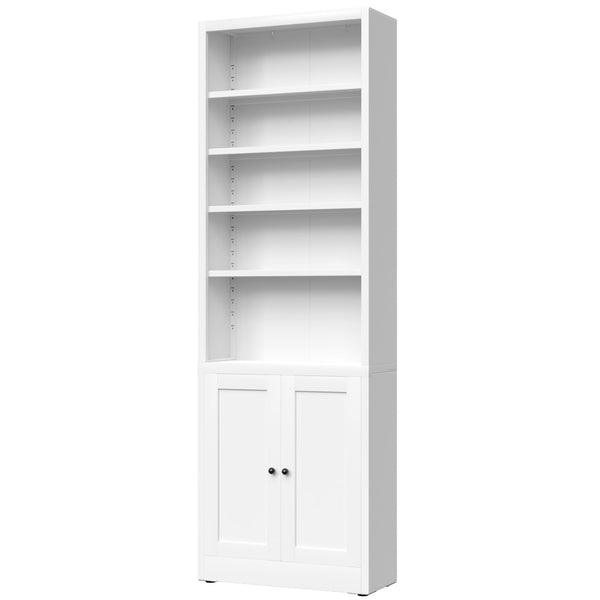 English Elm Metal Industrial Bookcase 5 Tier Open Shelves with Cabinet Door for Home Office T2398P442676