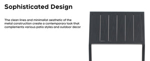 English Elm Modern Slatted Metal Dining Chairs Ergonomic Patio Seating for Indoor Outdoor Use Set of 2 W3979P392950