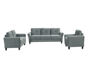 English Elm Couch Plush Modular Sectional Set In Gray Velvet – Versatile, Comfortable & Easy To Clean! W2121S00012