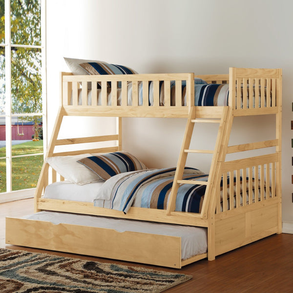 English Elm Bunk Bed Twin Over Full Solid Pine Frame with Guard Rails for Youth Bedroom B011S02437