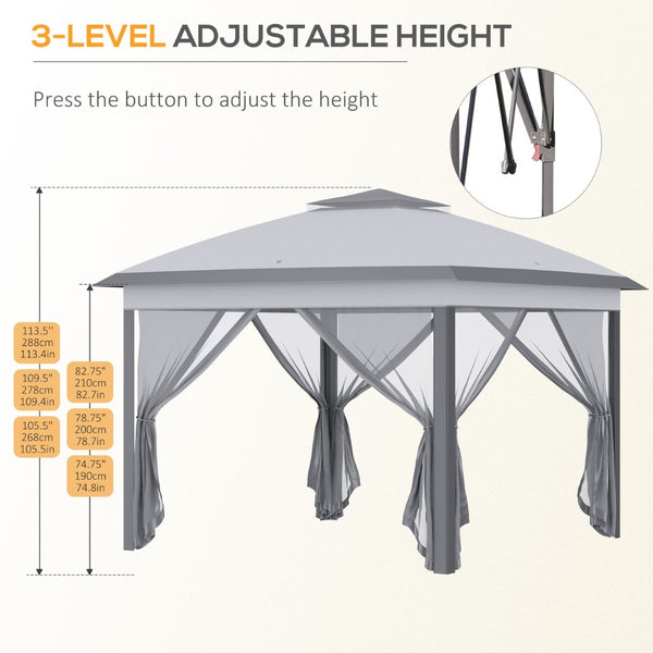 English Elm Outsunny 11' X 11' Instant Pop-Up Canopy Tent With Netting & Carry Bag - Perfect For Outdoor Gatherings! W2225P200595-GIGA