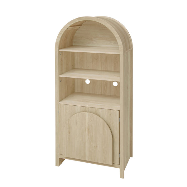 English Elm Arched Modern Farmhouse Storage Cabinet With Adjustable Shelves For Kitchen, Living Room & More W688P278910
