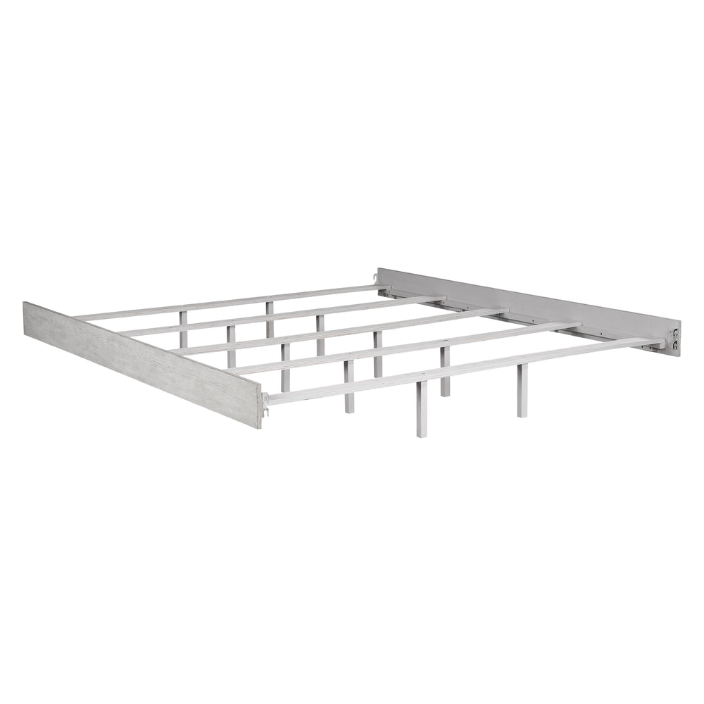 English Elm Steve Silver - Montana King Bed Gray — Hand-Stained Chevron Headboard, Five-Slat Dual Support Frame, Floating Look B081S00222