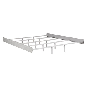 English Elm Steve Silver - Montana King Bed Gray — Hand-Stained Chevron Headboard, Five-Slat Dual Support Frame, Floating Look B081S00222