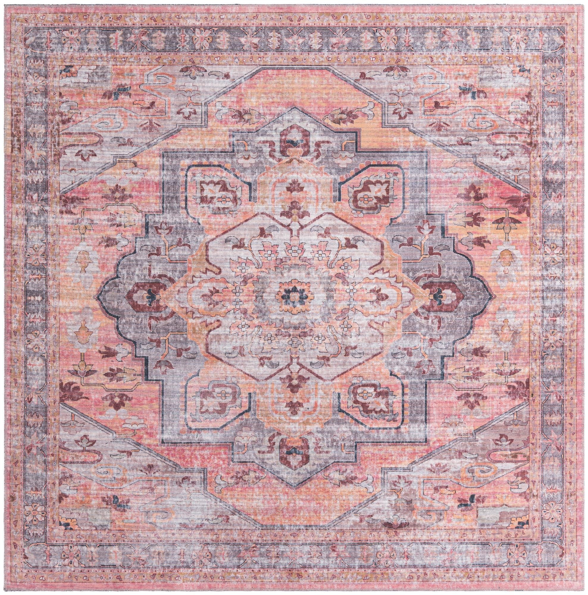 Mangata Vibrant Machine Washable Border Rug – Durable, Stylish, and Pe