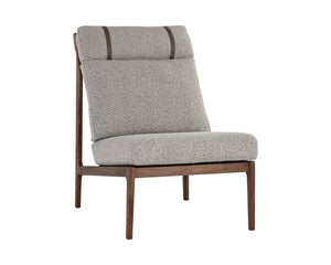 Sunpan Elanor Lounge Chair - Stylish Mid-Century Design with Comfortable Cushioning and Unique Leather Straps Walnut / Altro Cappuccino