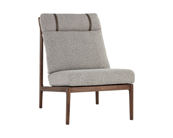Sunpan Elanor Lounge Chair - Stylish Mid-Century Design with Comfortable Cushioning and Unique Leather Straps Walnut / Altro Cappuccino