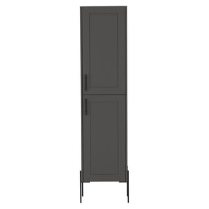English Elm Linen Cabinet Hopewell Matte Gray - Spacious Engineered Wood Storage, Metal Legs & Handles, Durable Elegance B092P238716