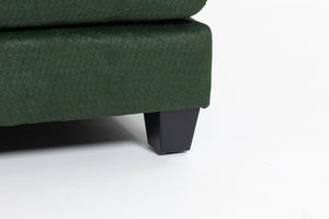 English Elm Modern Chenille Sectional Sofa Modular Sleeper with Ottoman Chaise and Waist Pillows Antique Green W2530S00022
