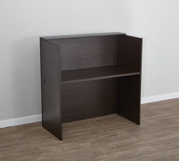 OSP Home Furnishings Laminate Workstation with Scratch Resistant Surface for Open Plan Office Shared Use Espresso LWS482448-ESP