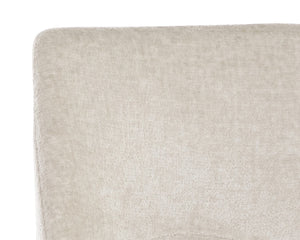 Sunpan RADELLA Counter Stool - Modern Bergen Taupe Upholstery with Antique Brass Base for Stylish Comfort 108515