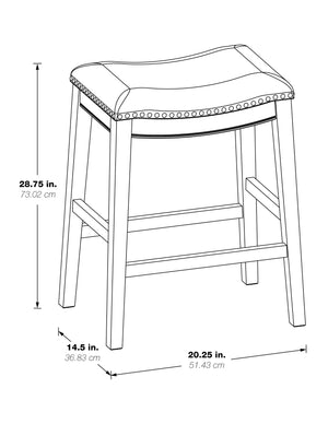 OSP Home Furnishings Saddle Stool 30" - Set of 2 Taupe / Burnt Brown