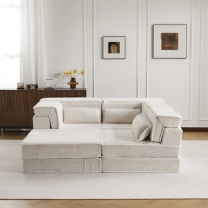 English Elm Compression Mahjong Sofa - Versatile Modular Floor Bed With Memory Foam & Soft Fleece, No Assembly W3723S00023