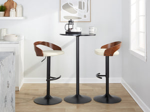 English Elm Adjustable Swivel Barstools Set of 3 Walnut Faux Leather Counter Height Kitchen B202S02026