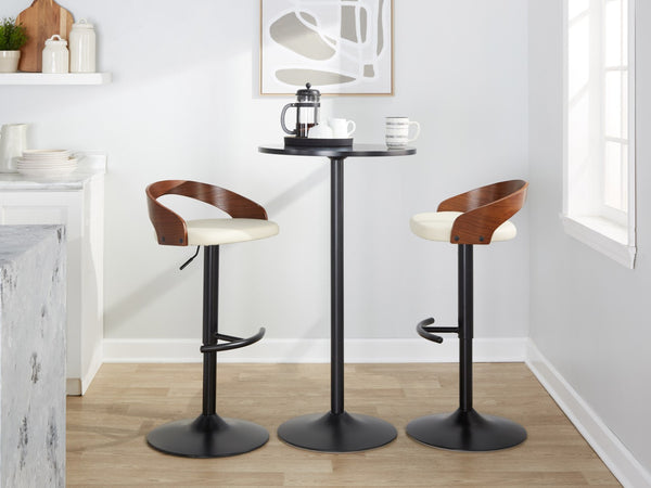 English Elm Adjustable Swivel Barstools Set of 3 Walnut Faux Leather Counter Height Kitchen B202S02026