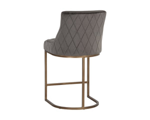 Sunpan Florence Counter Stool - Elegant Rustic Bronze Frame with Moisture Repellant Performance Fabric Piccolo Pebble