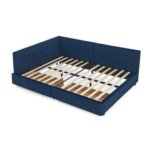 English Elm Full Size Upholstered Tufted Bed Frame With Storage, Dark Blue Velvet Sofa Bed For Stylish Living Rooms W487S00304