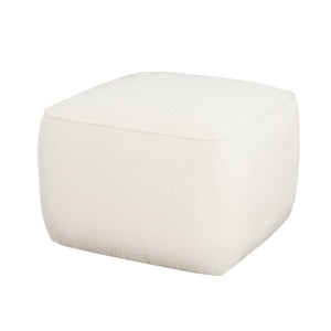 English Elm Christopher Knight Home® - Upholstered Square Ottoman with Luxurious Bouclé Fabric, Dense Foam & Pocket Coil Comfort, Modern Appeal White N757P294261U