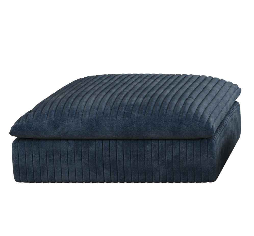 English Elm Y137-1S+OTTOM-BLACK Feather-Filled Modular Sofa with Plush Fabric, Space-Saving High-Density Sponge Comfort Blue W2824P343471