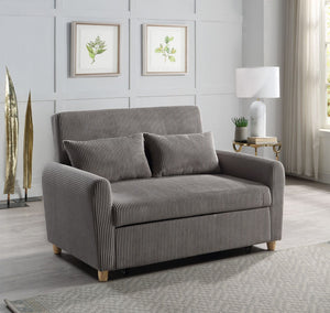 English Elm Justina Corduroy Convertible Loveseat Sleeper with Wood Legs for Studio or Guest Room B2749P413227