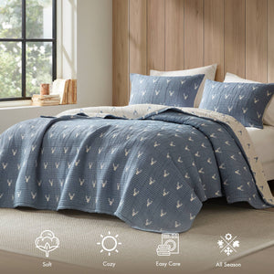 English Elm 3 Plush King Coverlet Set with Matelassé Texture, Lightweight Breathable Polyester Comforter & Shams Blue 18.7 L x 14.76 W x 5.71 H B035P366539