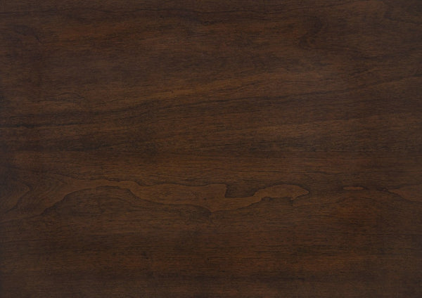 English Elm Formal Nine Piece Cherry Trestle Dining Set with Nailhead Upholstered Chairs Extendable B011S01374