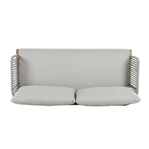 English Elm Christopher Knight Home® - Lucca Hand-Woven Acacia Outdoor Loveseat and Coffee Table Set with Water-Repellent Cushions, Durable Metal Frame Grey,Teak N773P248910G