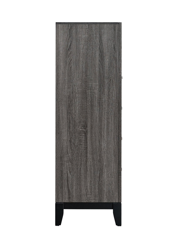 English Elm Glasgow Five-Drawer Chest with Dovetail Construction and Smooth Glides for Ample Organized Storage Gray 49 L x 34 W x 19 H B078P349539