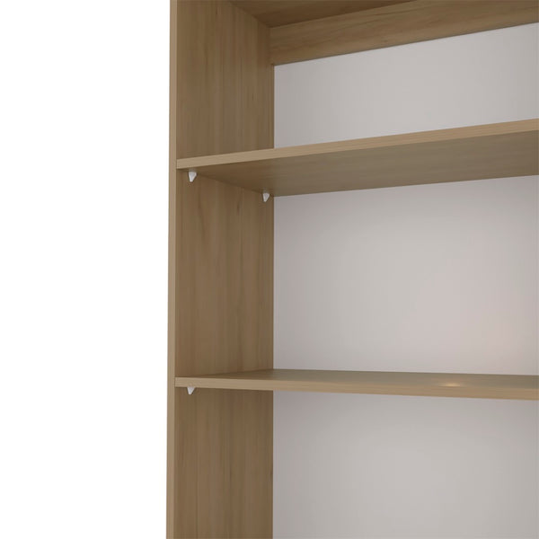 English Elm Verdi Bookcase Xs - Stylish 4-Shelf Storage Solution In Macadamia/White For Small Spaces B092P315585-GIGA