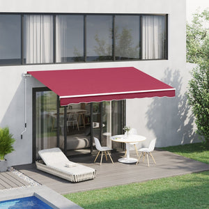 English Elm Outsunny 13' X 8' Retractable Awning - Stylish Uv-Resistant Sunshade For Decks & Patios, Wine Red W2225P174260-GIGA