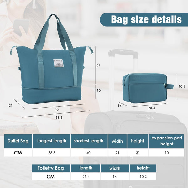 English Elm Softside Expandable Spinner Luggage Set with Tsa Lock Duffel Polyester Travel Green N732P201004F