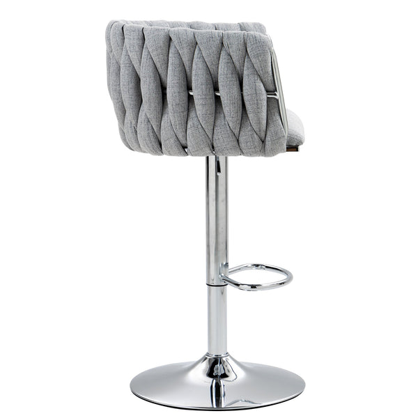 English Elm 360° Swivel Bar Stools Set of 2 with High-Rebound Cushions, Adjustable Counter Height, Sleek Chrome Frame for Kitchen Island and Cafe Seating Gray W2215P184994