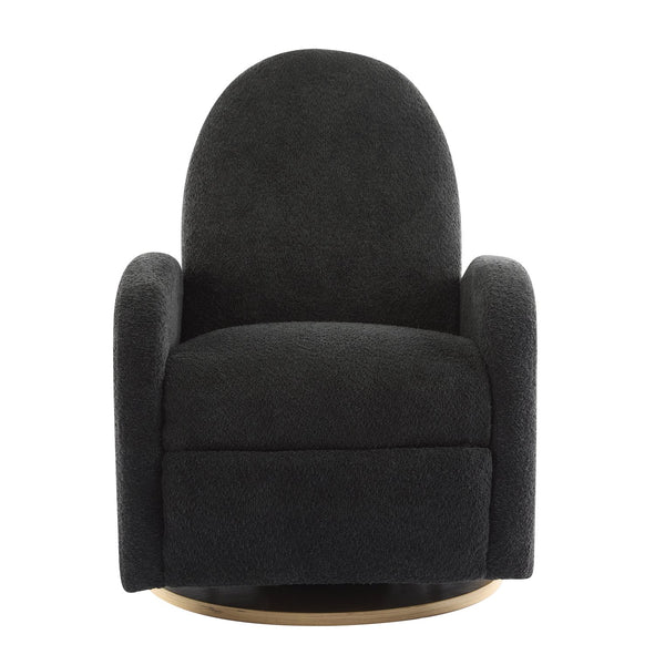 English Elm Christopher Knight Home® - 360 Swivel and Glider Recliner Chair with Boucle Upholstery, Solid Wood Base, Smooth Rocking Comfort Black N771P207029H