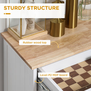 English Elm Homcom Kitchen Tilt-Out Trash Bin Cabinet With Drawer – Stylish, Space-Saving Recycling Solution! W2225P217731