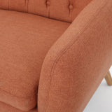 Christopher Knight Home® - Noble House - Bernice Petite Mid Century Modern Tufted Burnt Orange Fabric Sofa