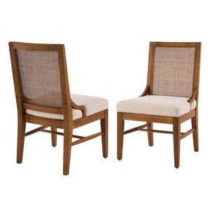 English Elm Christopher Knight Home® - Upholstered Dining Chairs Set Of 2 - Cane Back With Plush Cushion & Walnut Wood Legs For Elegance N768P367152W