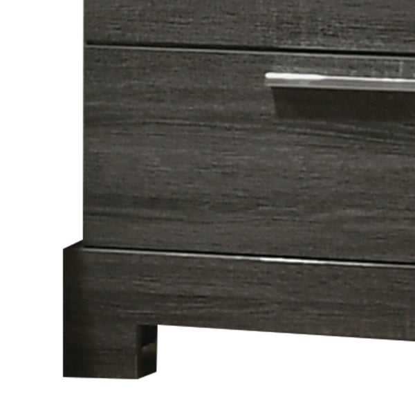 English Elm Grey Oak Romantic 2-Drawer Nightstand with Smooth Kenlin Glide, Dovetail Construction & Sturdy Build B062P209011