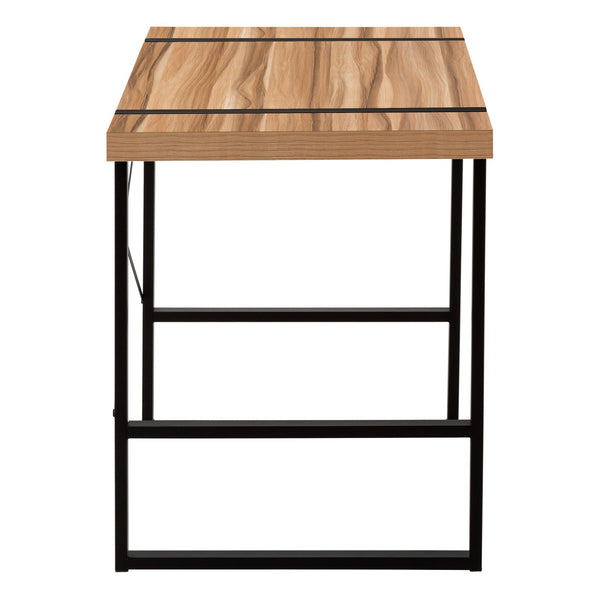 English Elm Computer Desk For Home Office - Modern 49" Workspace With Reclaimed Wood Finish & Metal Frame B2710P219879