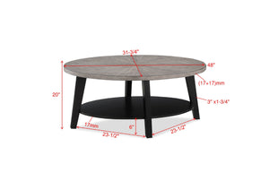 English Elm Contemporary Gray 3-Piece Cocktail Table Set - Sleek Oval Coffee & 2 Round End Tables, Modern Hardwood Finish B011P244333