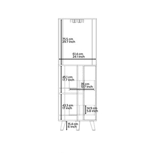 English Elm Corner Corner Bar Cabinet Dark Brown Engineered Wood w/ Cup Rack, Drawer & 4 Shelves for Entertaining B097S00089