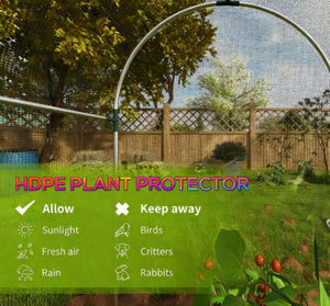 English Elm Plant Cage Galvanized Steel Garden Enclosure with Hdpe Mesh and Zippered Walk-in Door T3971P423118