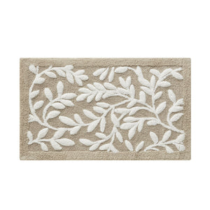 JLA Home Madison Park - Cotton Tufted Leaf Bath Rug with OEKO-TEX Safety, Plush Absorbent Cotton, Skid-Resistant Backing 34 L x 21 W x 0.5H MP72-8341