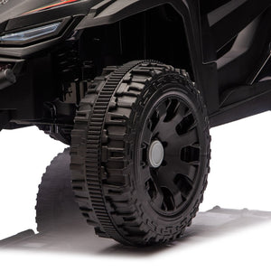 English Elm 24v Kids Utv Ride on with Dual 80w Motors Remote Control and Four Wheel Suspension Black W1578P342134