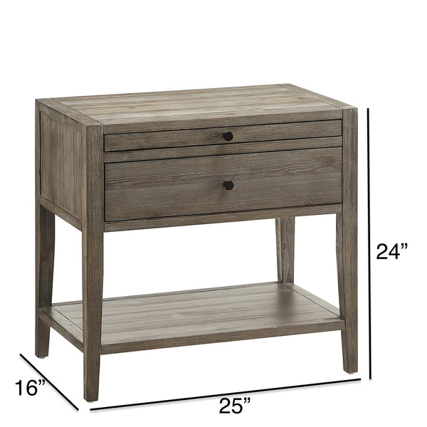 English Elm Sunveil 1-Drawer Nightstand with Pull-Out Tray and Open Shelf, Wood Construction, No Assembly Required Gray B050P362616