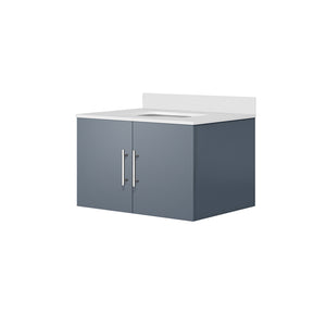 English Elm Dark Grey 30in Bathroom Vanity with White Quartz Top, Soft-Close Drawer, Solid Wood, Scratch-Resistant Surface B2731P258573