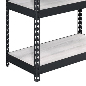 English Elm Natural 4-Tier Bookcase with Metal Frame and Adjustable Shelves – 48.5" Height, Natural/Black Finish B062P184587
