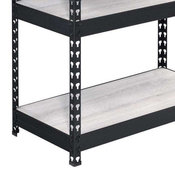 English Elm Natural 4-Tier Bookcase with Metal Frame and Adjustable Shelves – 48.5" Height, Natural/Black Finish B062P184587