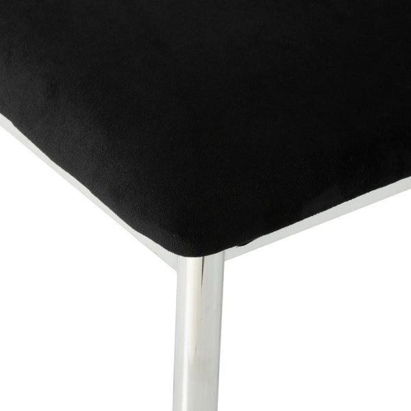 English Elm Modern Velvet Upholstered Dining Chairs Set of 2 with Electroplated Legs for Kitchen Black W210P301596