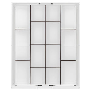 English Elm Rotating Queen Murphy Wall Bed with 14 Open Shelves Hydraulic Lift Space Saving White LP000962AAK